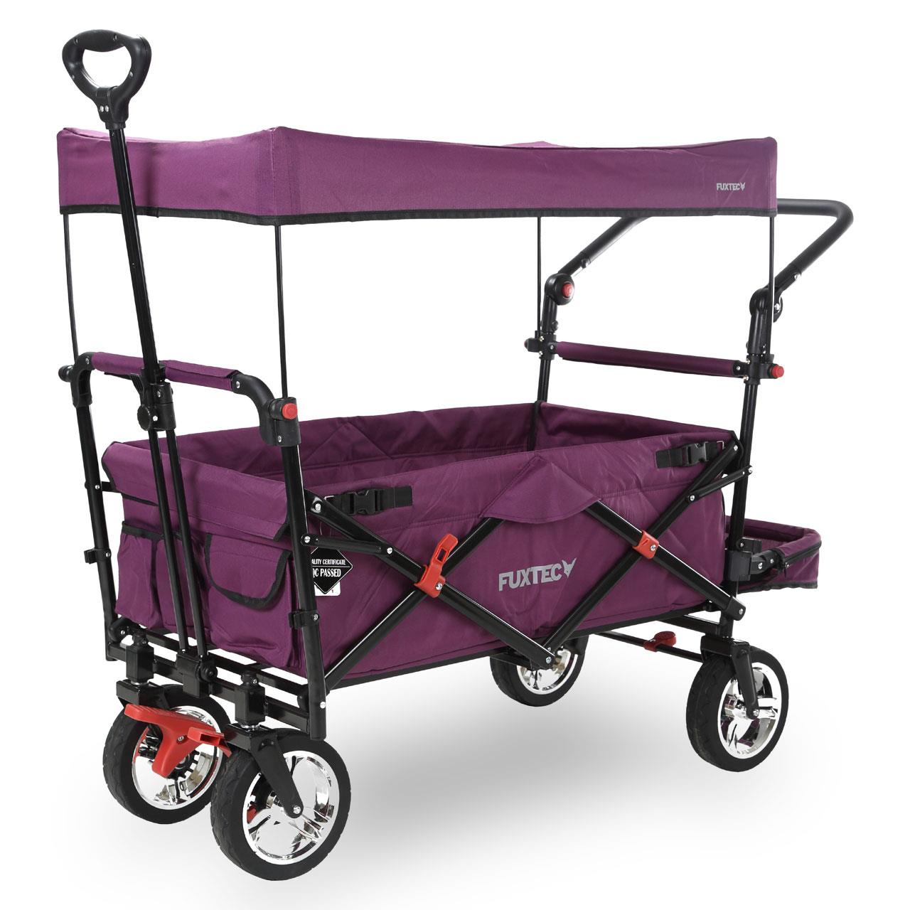 FUXTEC handcart FX-CT800 with UV-protected sun canopy, push handle & interior extension