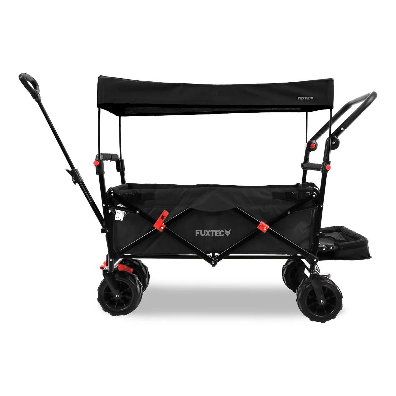 FUXTEC beach handcart FX-CTB800 with UV-protected sun canopy, push handle & interior extension