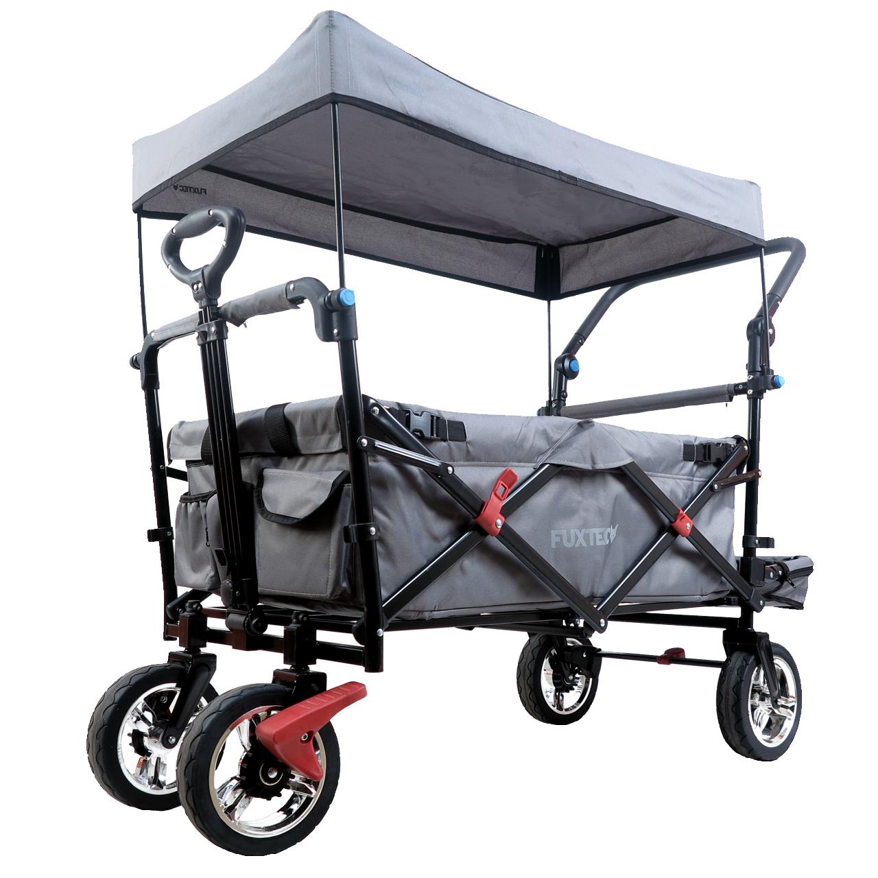 FUXTEC handcart FX-CT800 with UV-protected sun canopy, push handle & interior extension