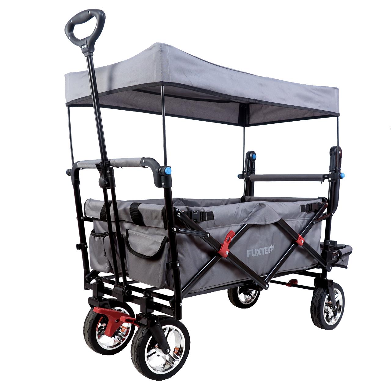 FUXTEC handcart FX-CT800 with UV-protected sun canopy, push handle & interior extension