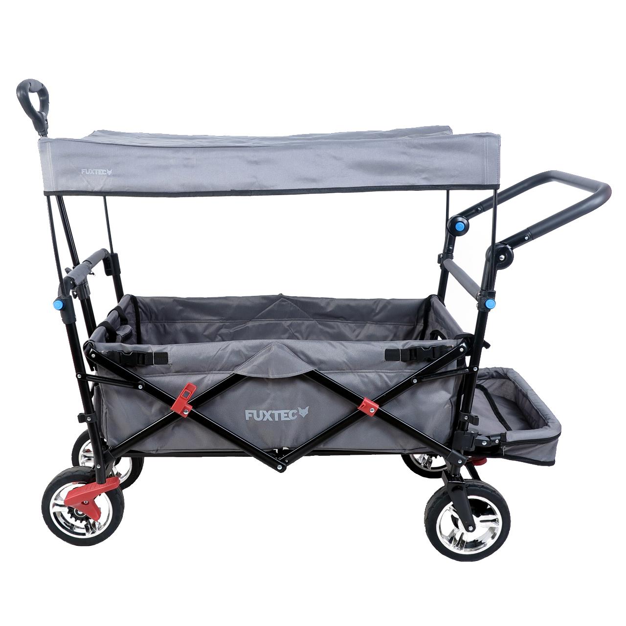 FUXTEC handcart FX-CT800 with UV-protected sun canopy, push handle & interior extension