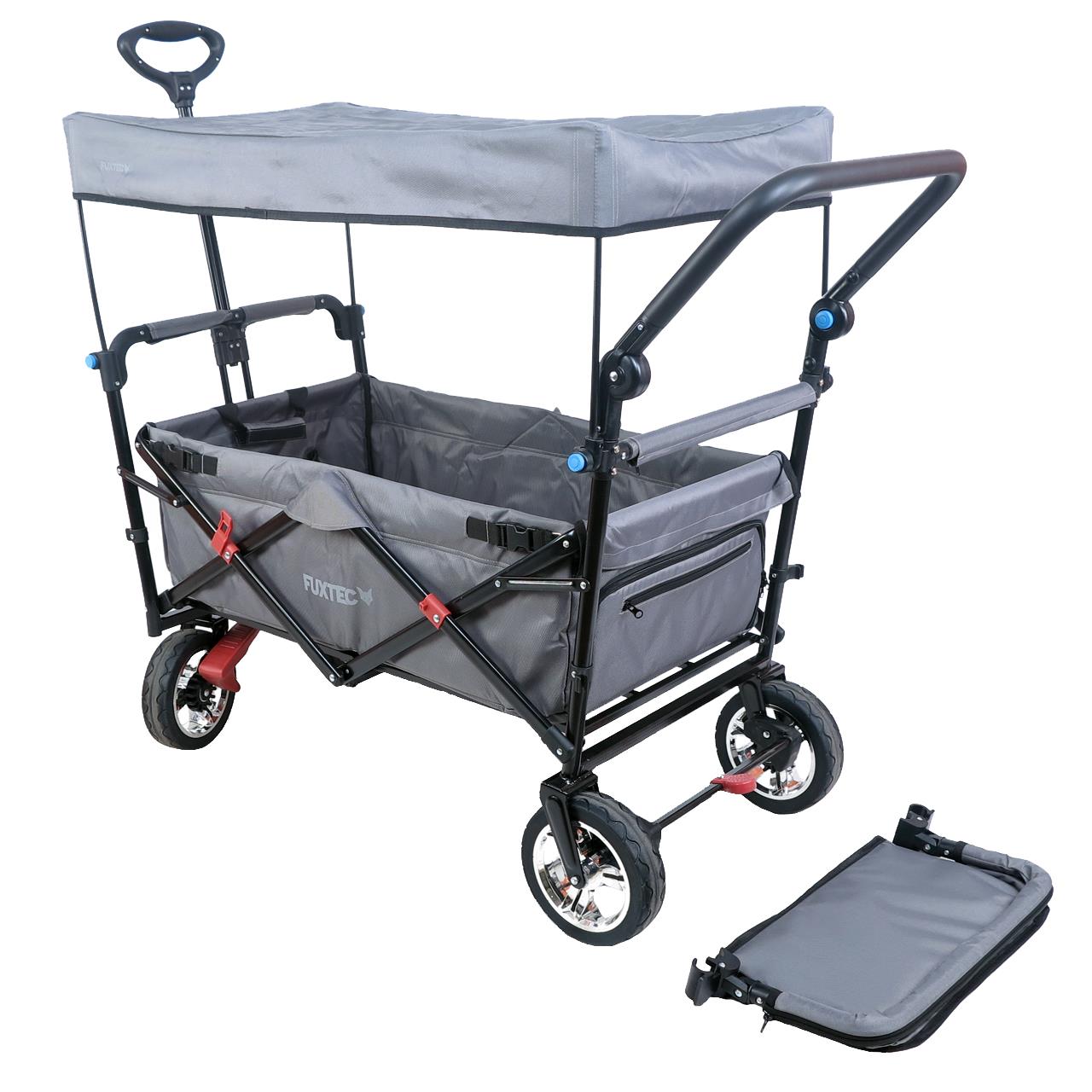 FUXTEC handcart FX-CT800 with UV-protected sun canopy, push handle & interior extension