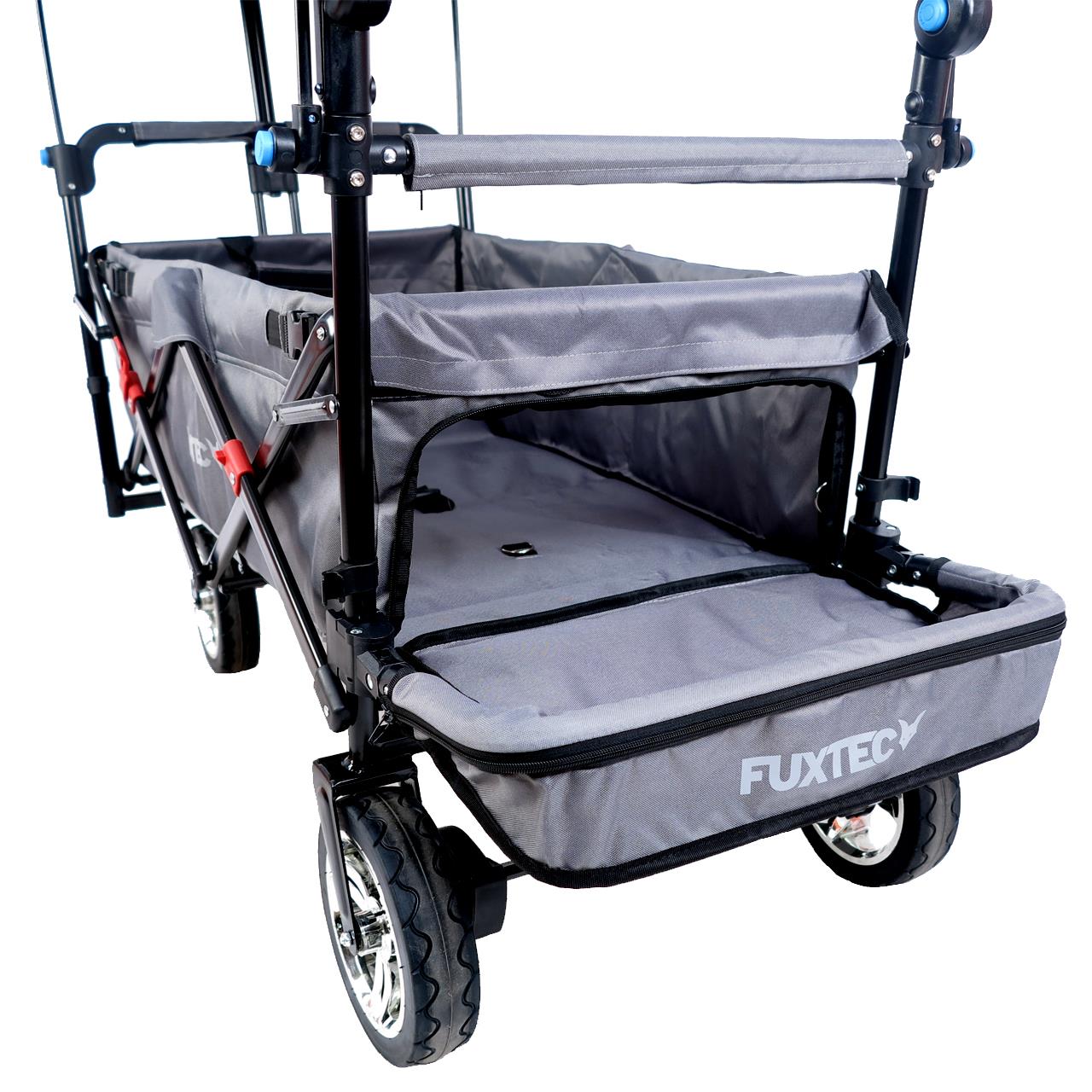 FUXTEC handcart FX-CT800 with UV-protected sun canopy, push handle & interior extension