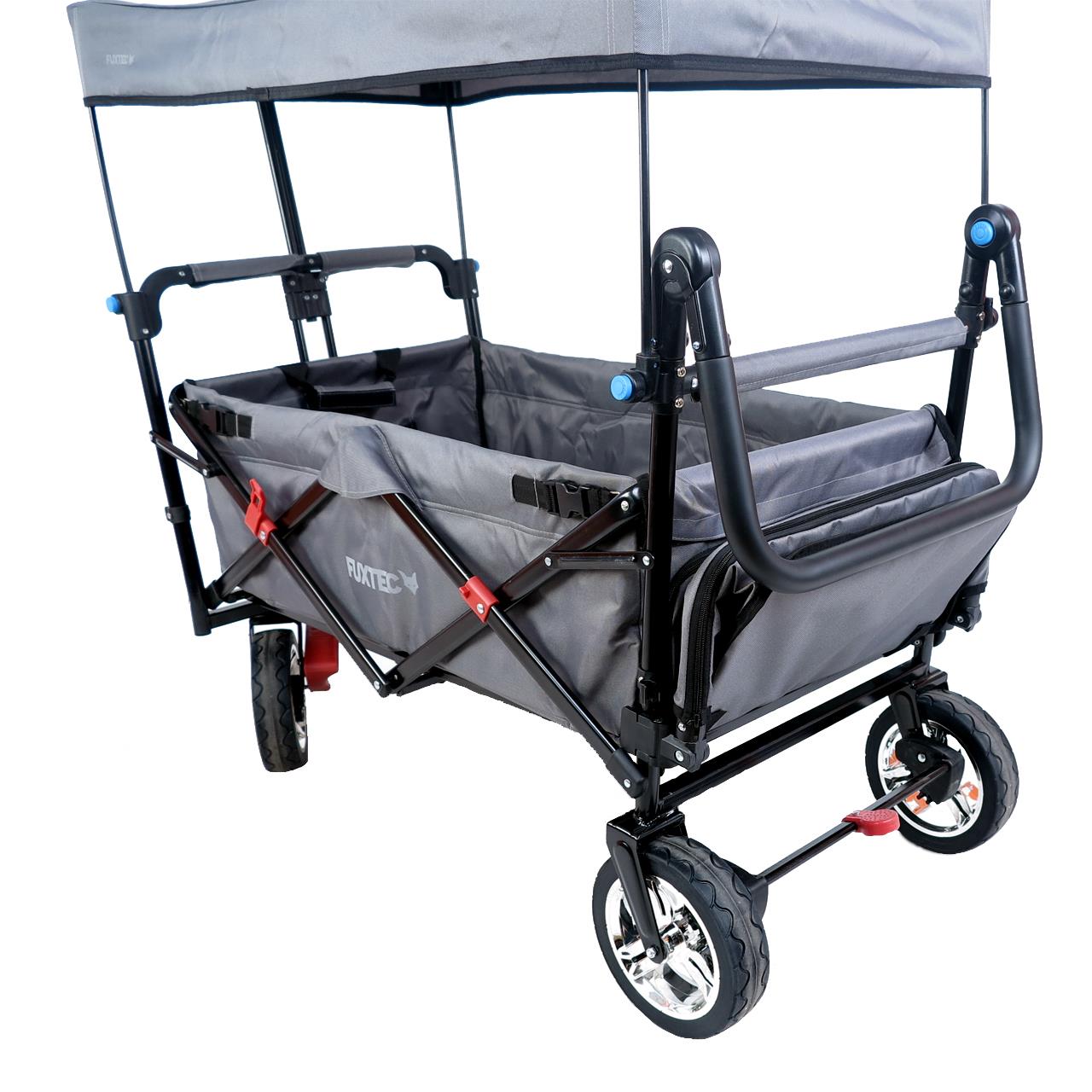 FUXTEC handcart FX-CT800 with UV-protected sun canopy, push handle & interior extension