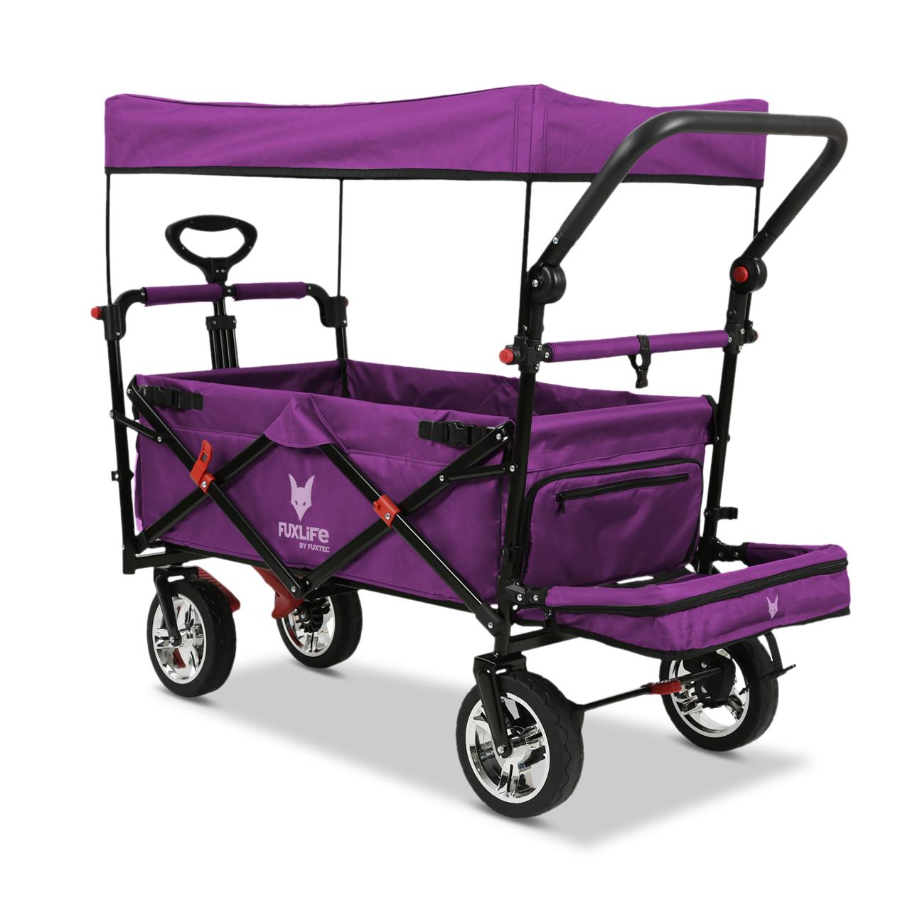 FUXTEC handcart FX-CT800 with UV-protected sun canopy, push handle & interior extension