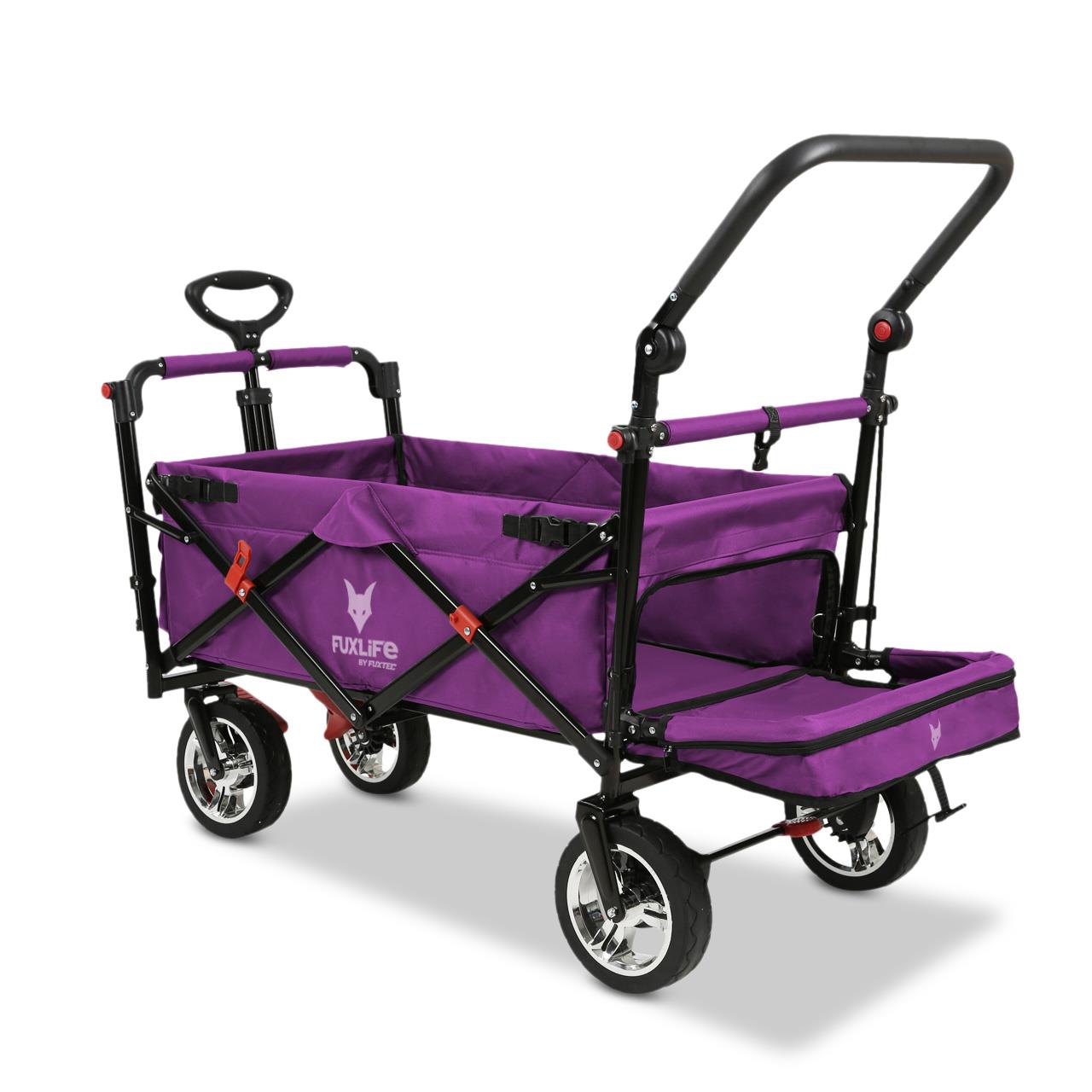 FUXTEC handcart FX-CT800 with UV-protected sun canopy, push handle & interior extension