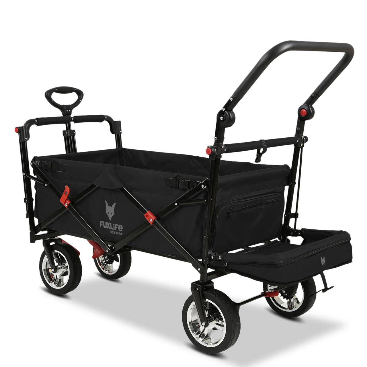 FUXTEC handcart FX-CT800 with UV-protected sun canopy, push handle & interior extension