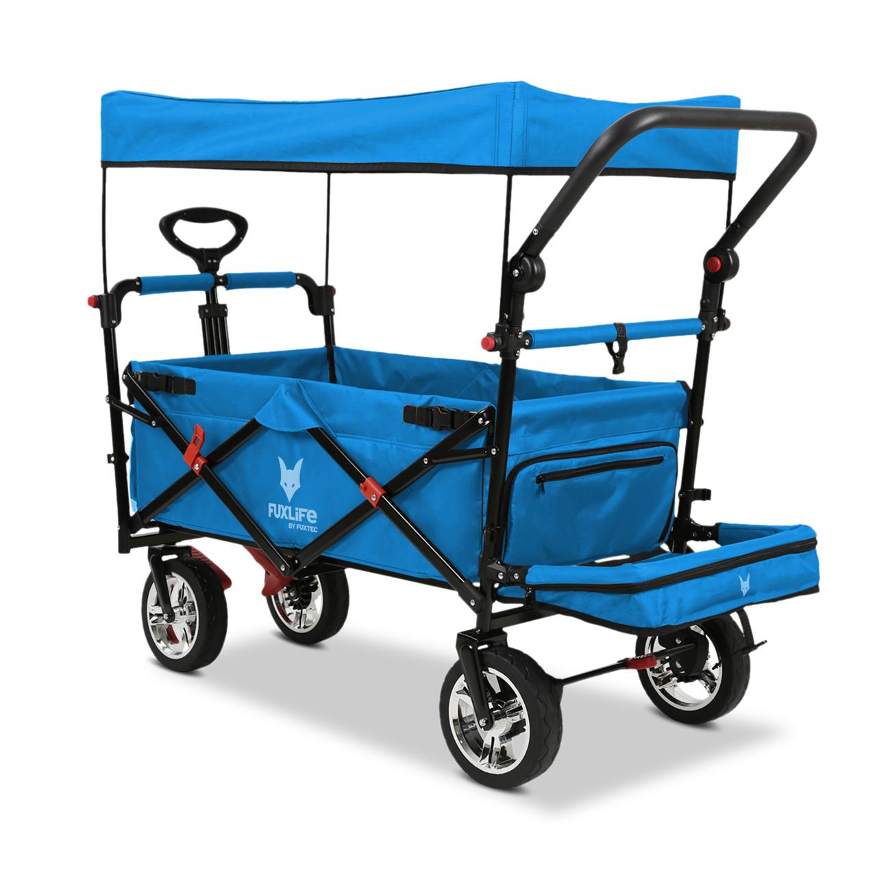 FUXTEC handcart FX-CT800 with UV-protected sun canopy, push handle & interior extension