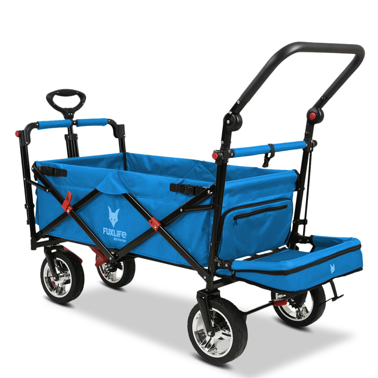 FUXTEC handcart FX-CT800 with UV-protected sun canopy, push handle & interior extension