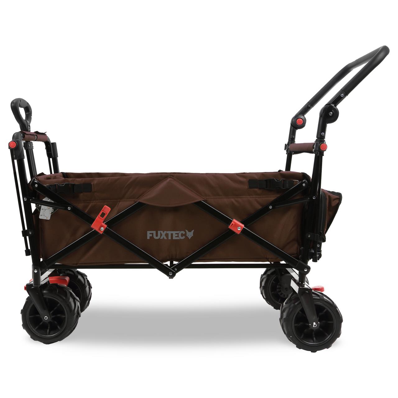 FUXTEC beach handcart FX-CTB800 with UV-protected sun canopy, push handle & interior extension