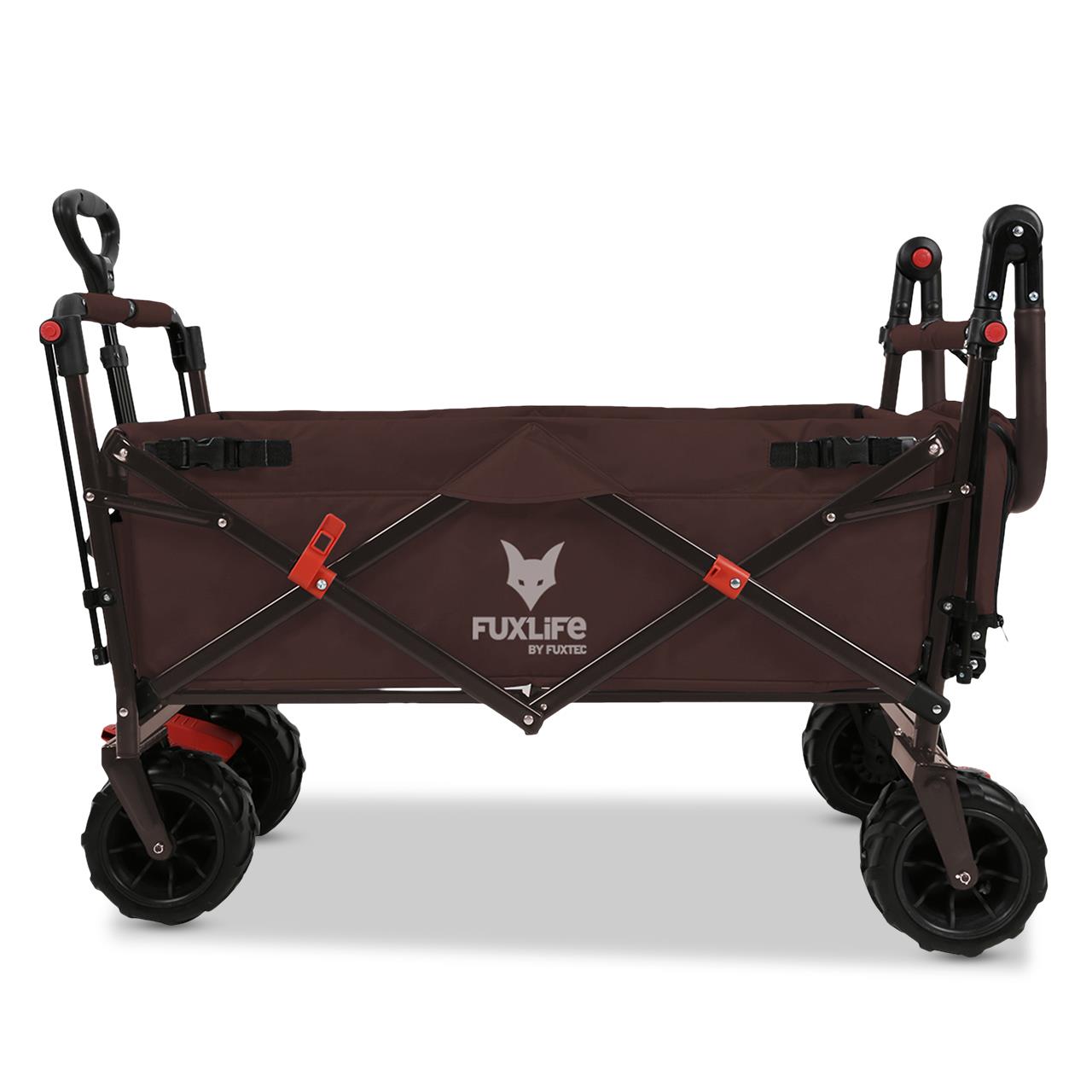 FUXTEC beach handcart FX-CTB800 with UV-protected sun canopy, push handle & interior extension