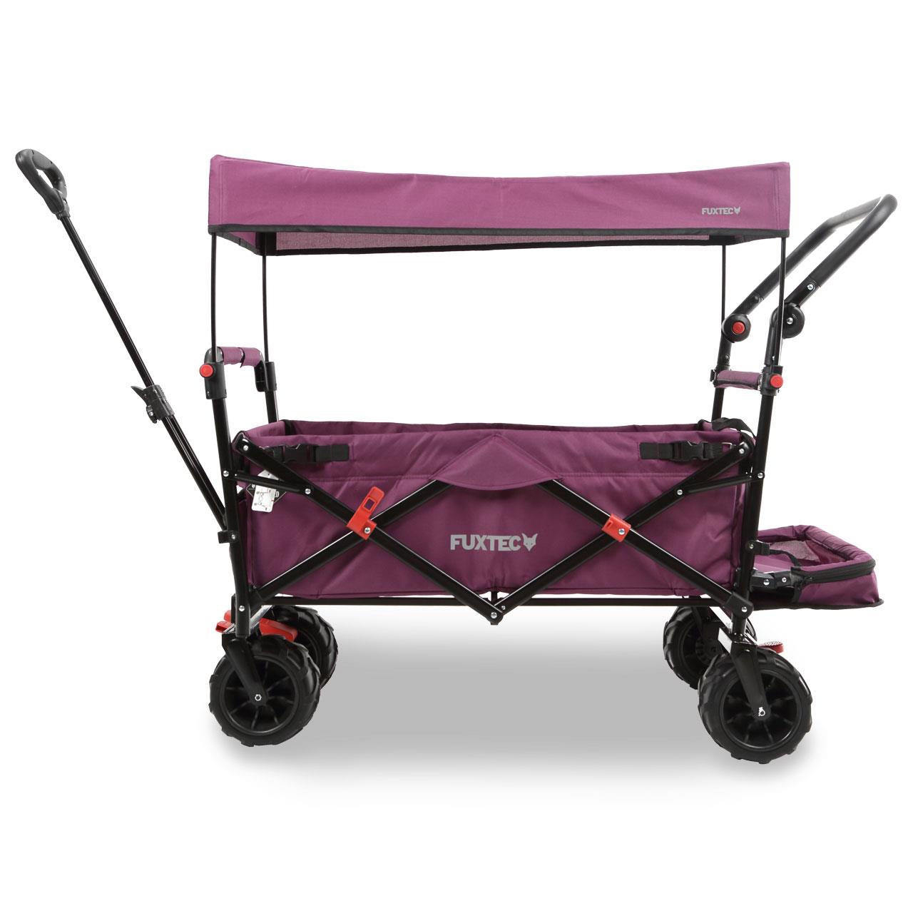 FUXTEC beach handcart FX-CTB800 with UV-protected sun canopy, push handle & interior extension