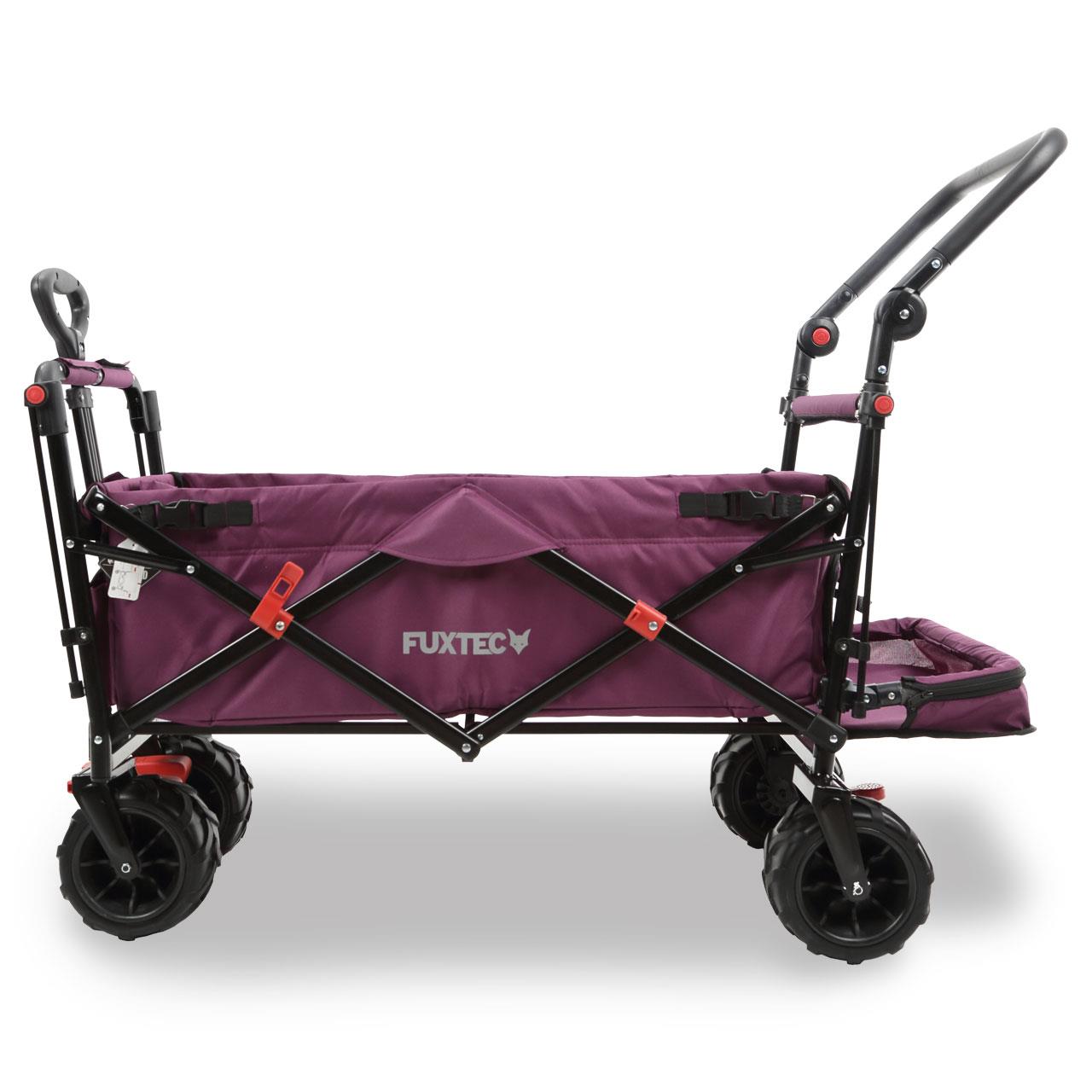 FUXTEC beach handcart FX-CTB800 with UV-protected sun canopy, push handle & interior extension