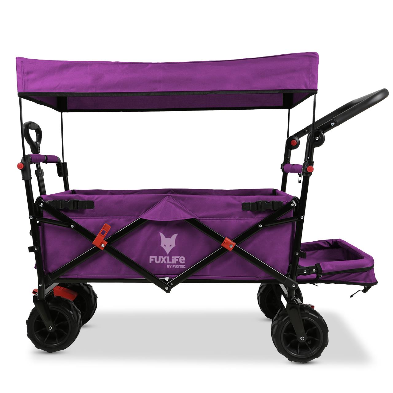 FUXTEC beach handcart FX-CTB800 with UV-protected sun canopy, push handle & interior extension