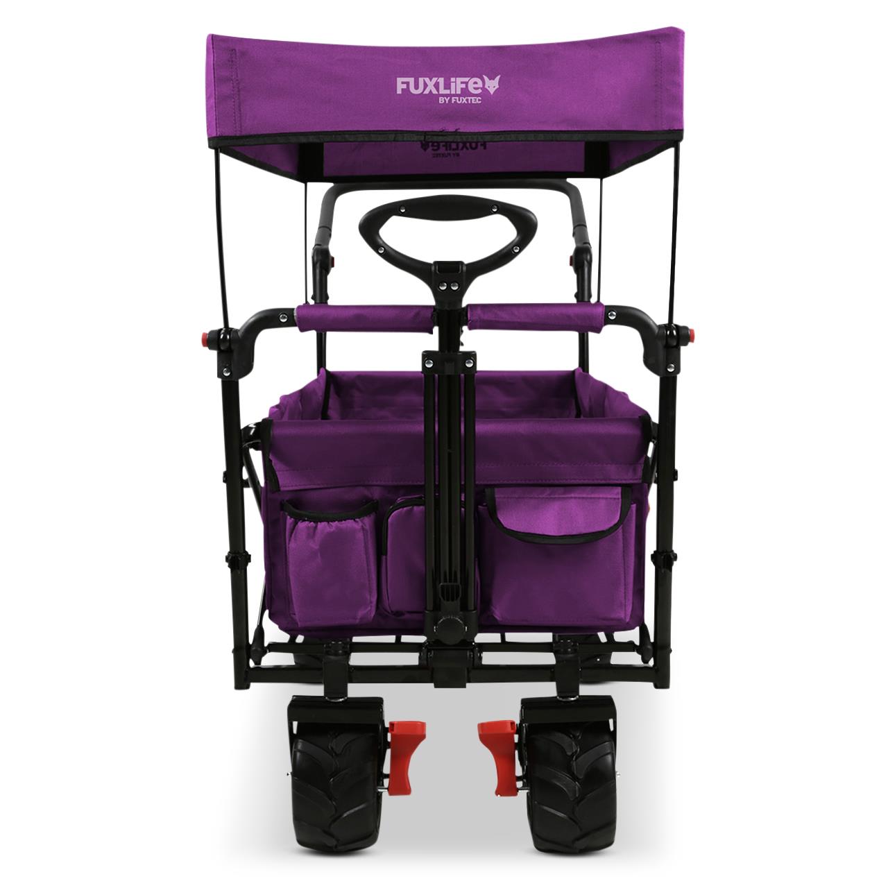 FUXTEC beach handcart FX-CTB800 with UV-protected sun canopy, push handle & interior extension