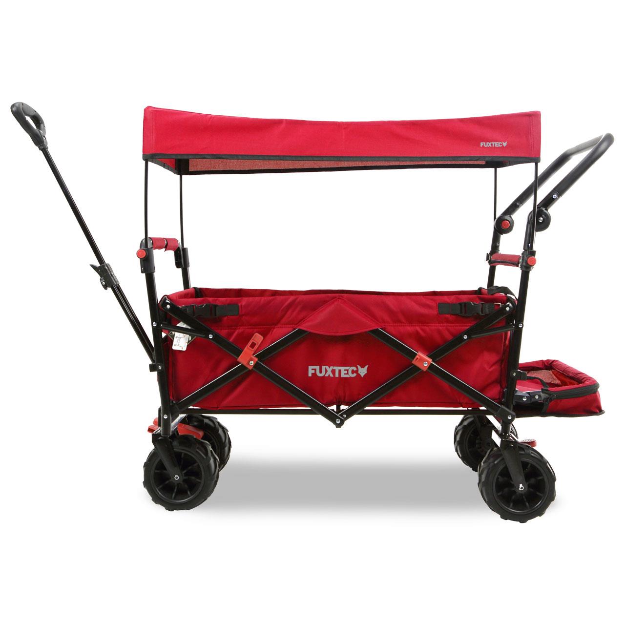 FUXTEC beach handcart FX-CTB800 with UV-protected sun canopy, push handle & interior extension