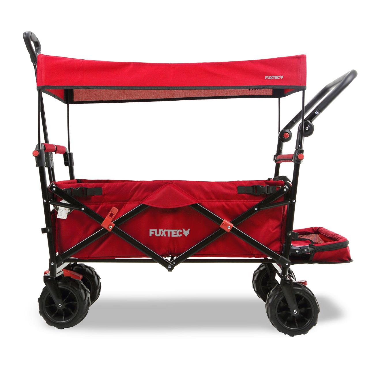 FUXTEC beach handcart FX-CTB800 with UV-protected sun canopy, push handle & interior extension
