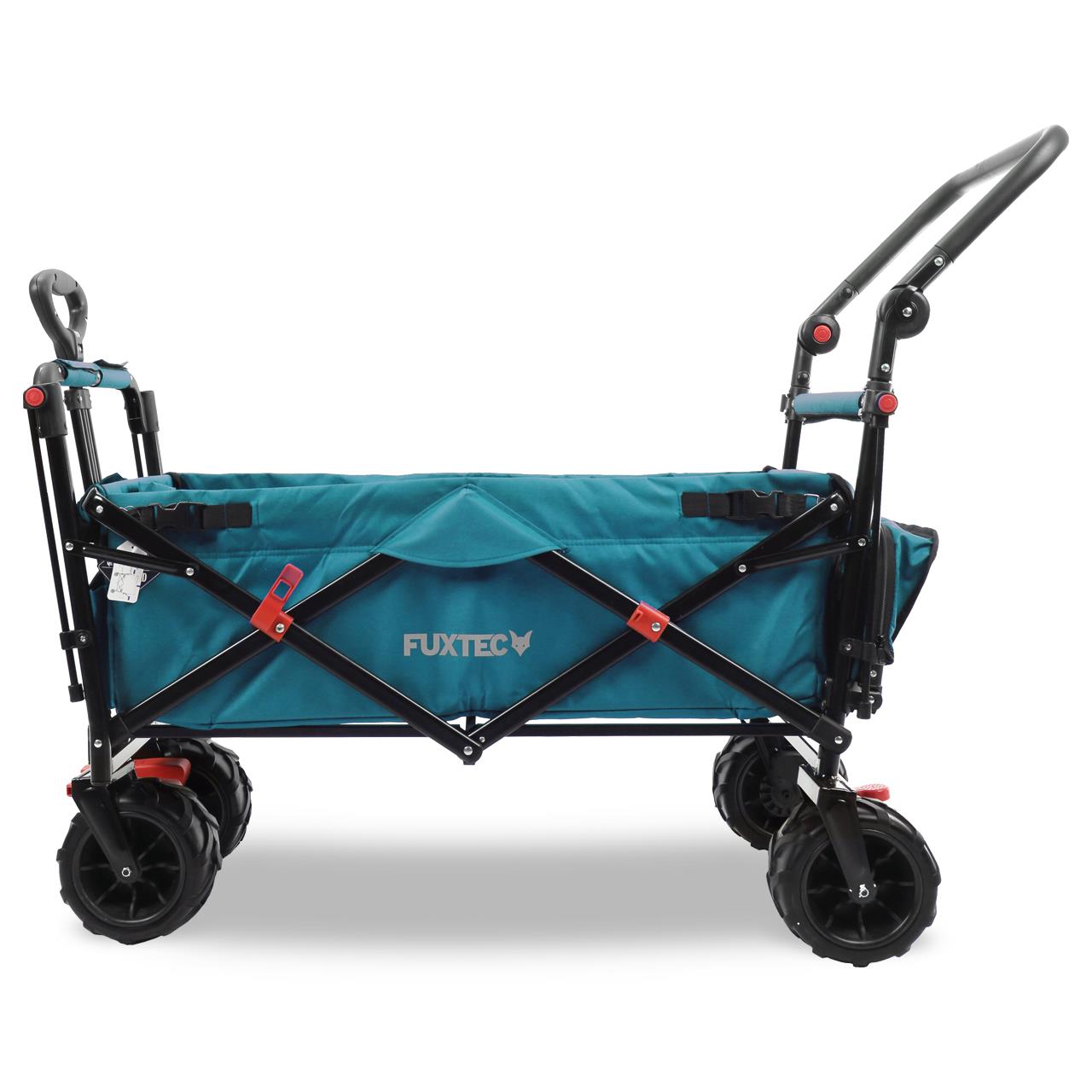 FUXTEC beach handcart FX-CTB800 with UV-protected sun canopy, push handle & interior extension