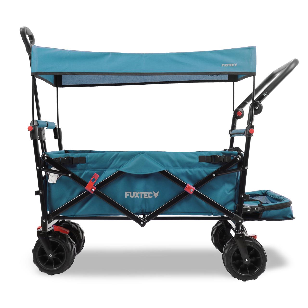 FUXTEC beach handcart FX-CTB800 with UV-protected sun canopy, push handle & interior extension