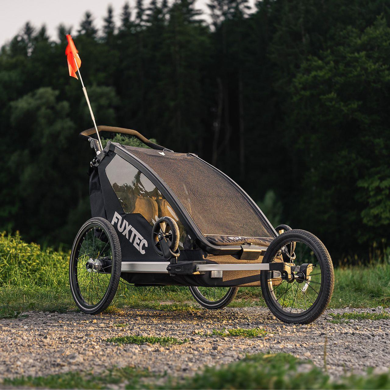FUXTEC bicycle trailer/jogger FX-FA1-SET-GRAU with jogger wheel