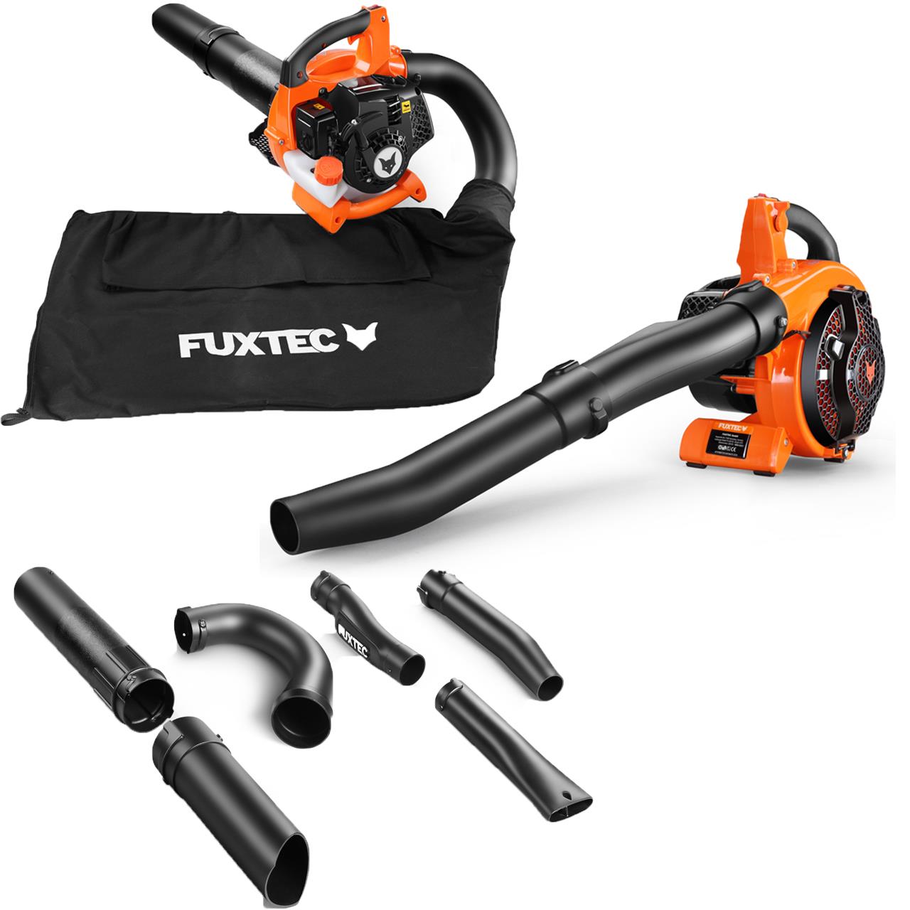 FUXTEC FX-LBS126 Petrol Leaf Blower & Vacuum | Powerful 4-in-1 Leaf Blower, Vacuum & Shredder