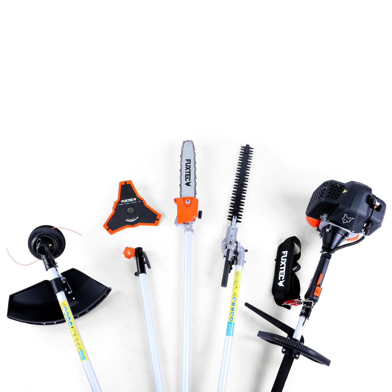 FUXTEC FX-MT152E Multitool – 5in1 Petrol Brush Cutter with Hedge Trimmer & Pole Pruner