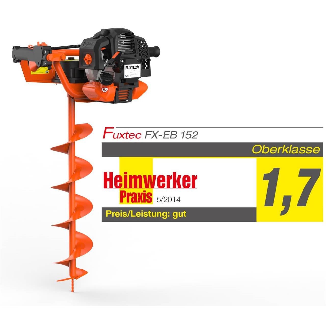 FUXTEC FX-EB152 earth drill incl. 100,150,200mm attachments