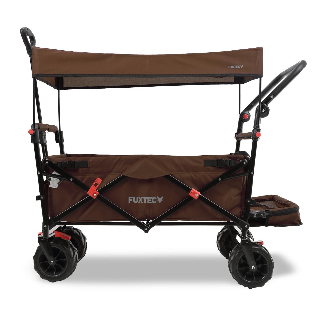 FUXTEC beach handcart FX-CTB800 with UV-protected sun canopy, push handle & interior extension