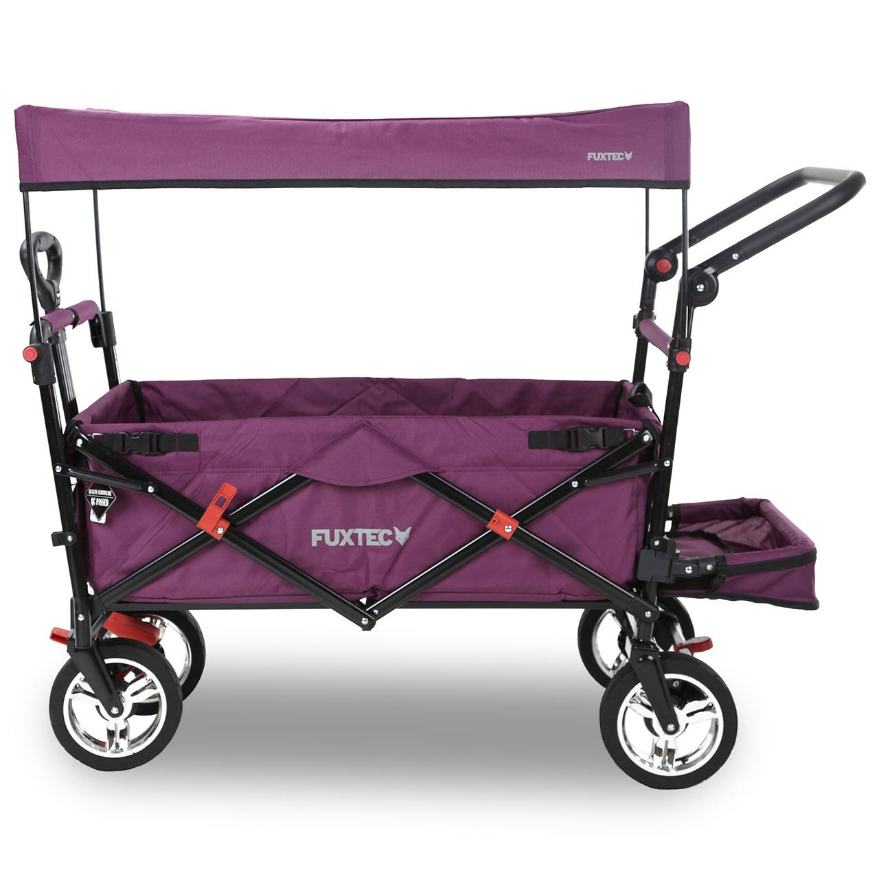 FUXTEC handcart FX-CT800 with UV-protected sun canopy, push handle & interior extension