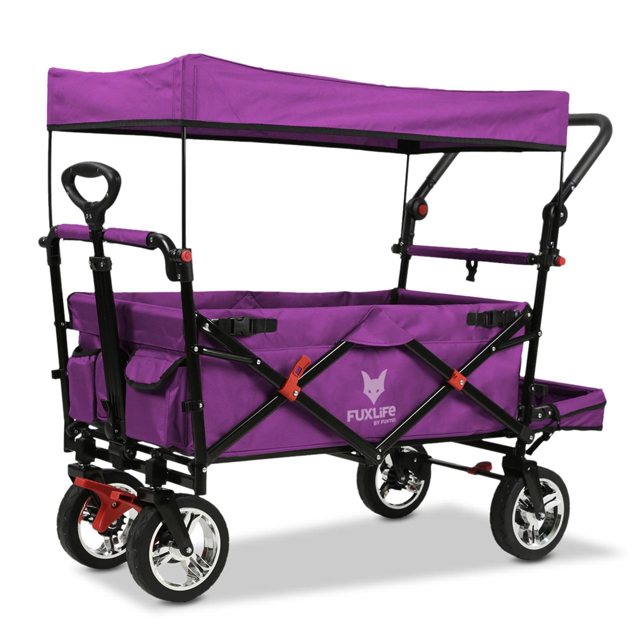 FUXTEC handcart FX-CT800 with UV-protected sun canopy, push handle & interior extension