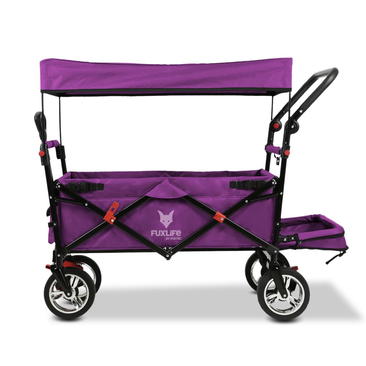 FUXTEC handcart FX-CT800 with UV-protected sun canopy, push handle & interior extension
