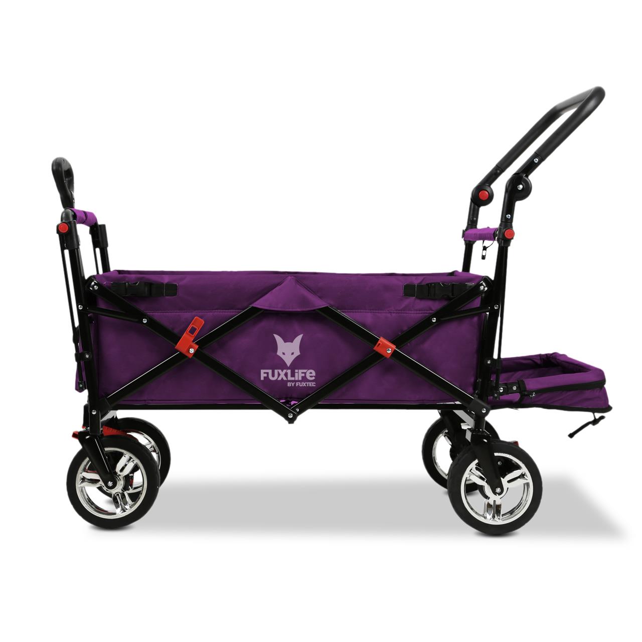FUXTEC handcart FX-CT800 with UV-protected sun canopy, push handle & interior extension