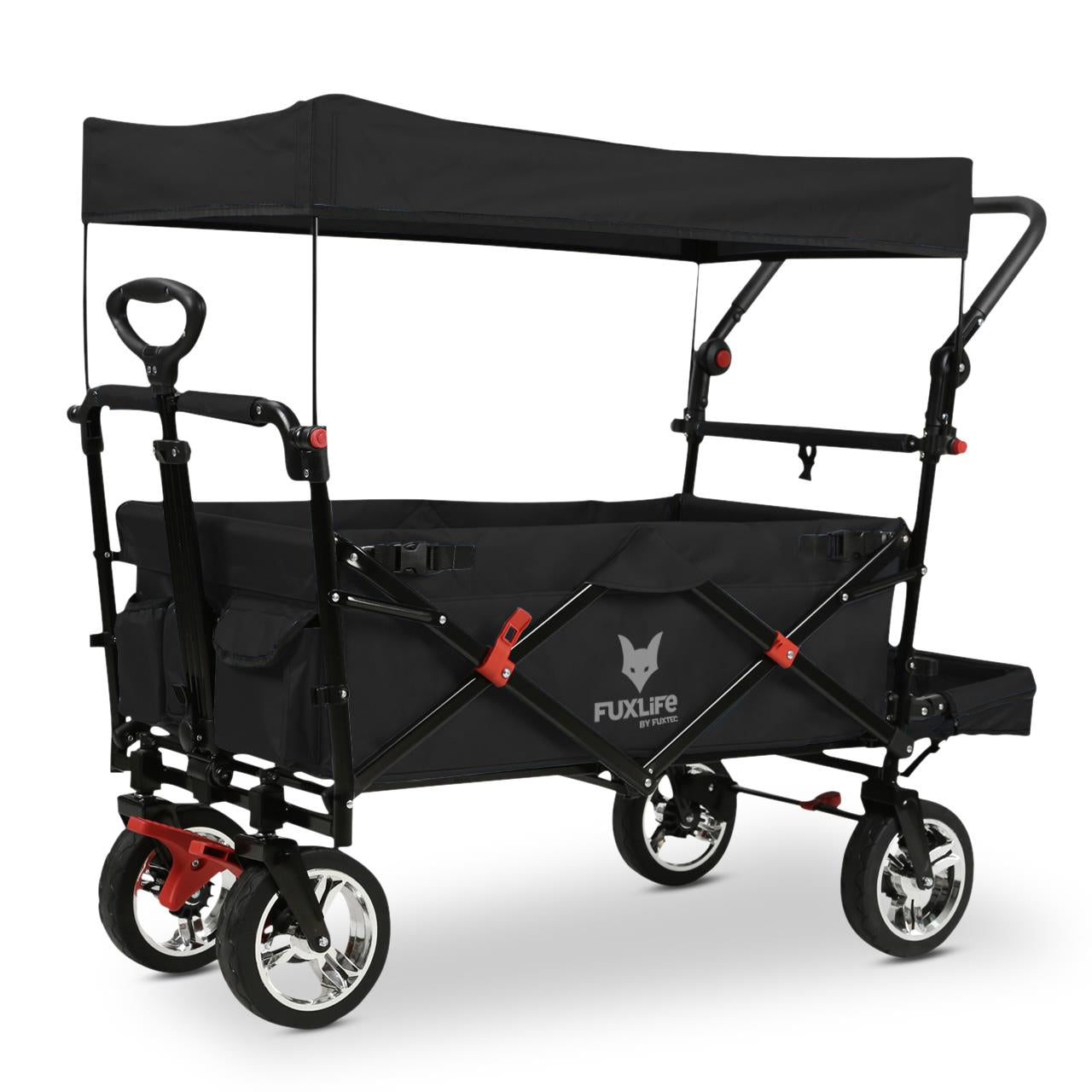 FUXTEC handcart FX-CT800 with UV-protected sun canopy, push handle & interior extension