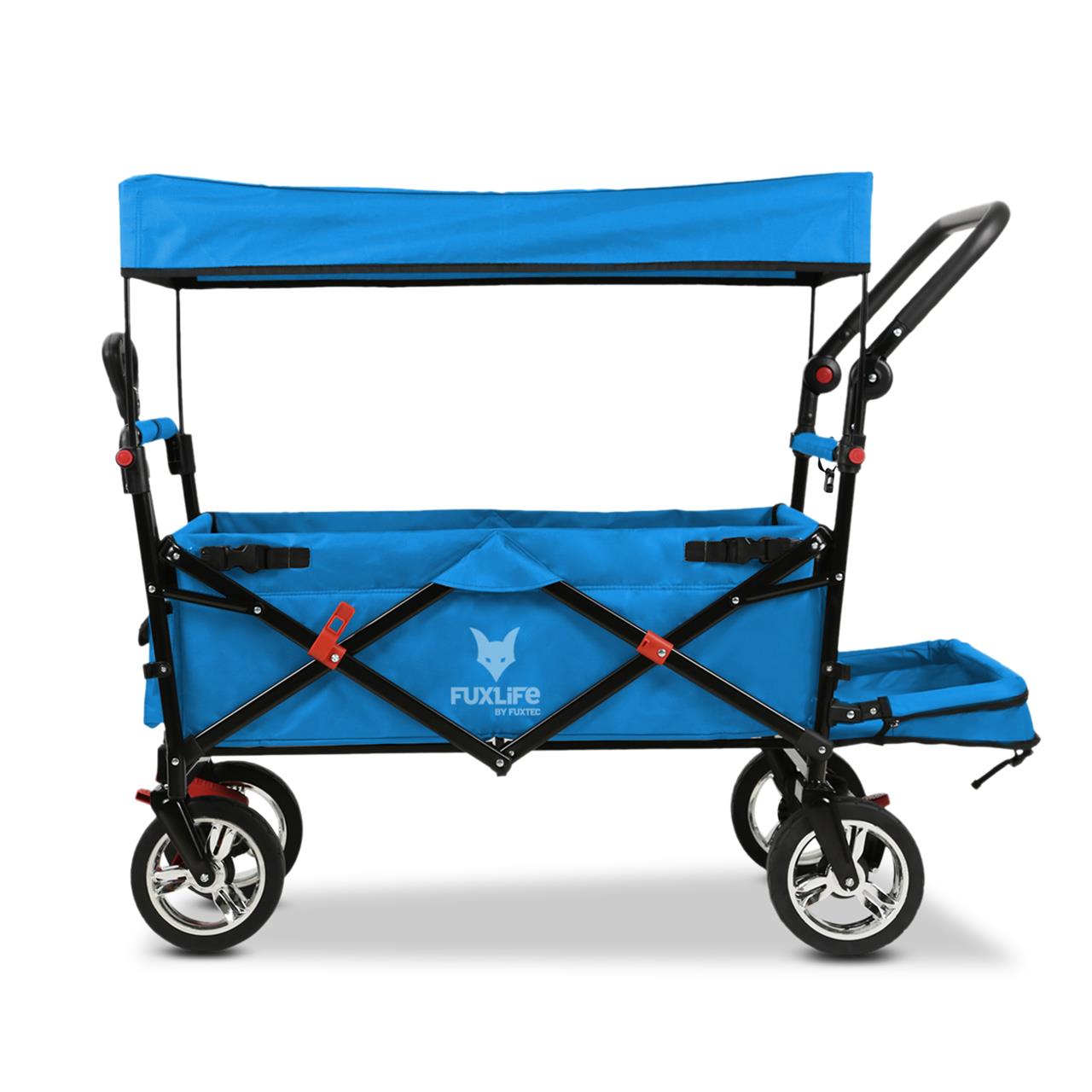 FUXTEC handcart FX-CT800 with UV-protected sun canopy, push handle & interior extension