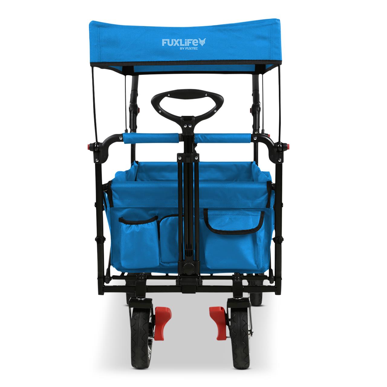 FUXTEC handcart FX-CT800 with UV-protected sun canopy, push handle & interior extension