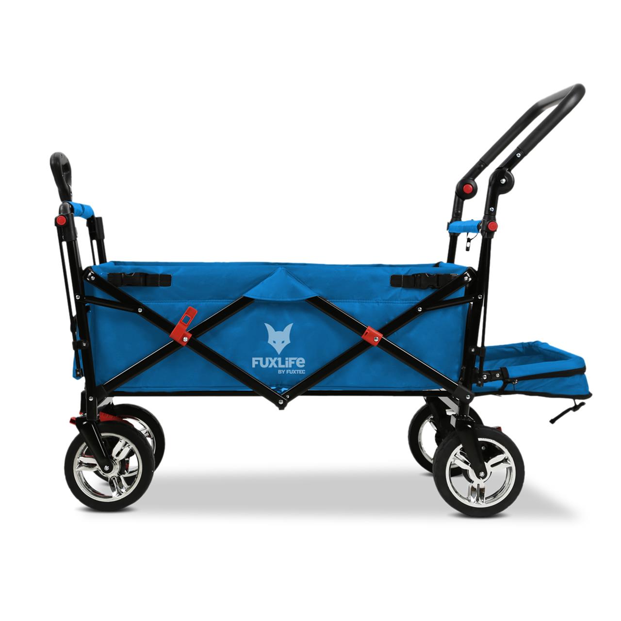 FUXTEC handcart FX-CT800 with UV-protected sun canopy, push handle & interior extension