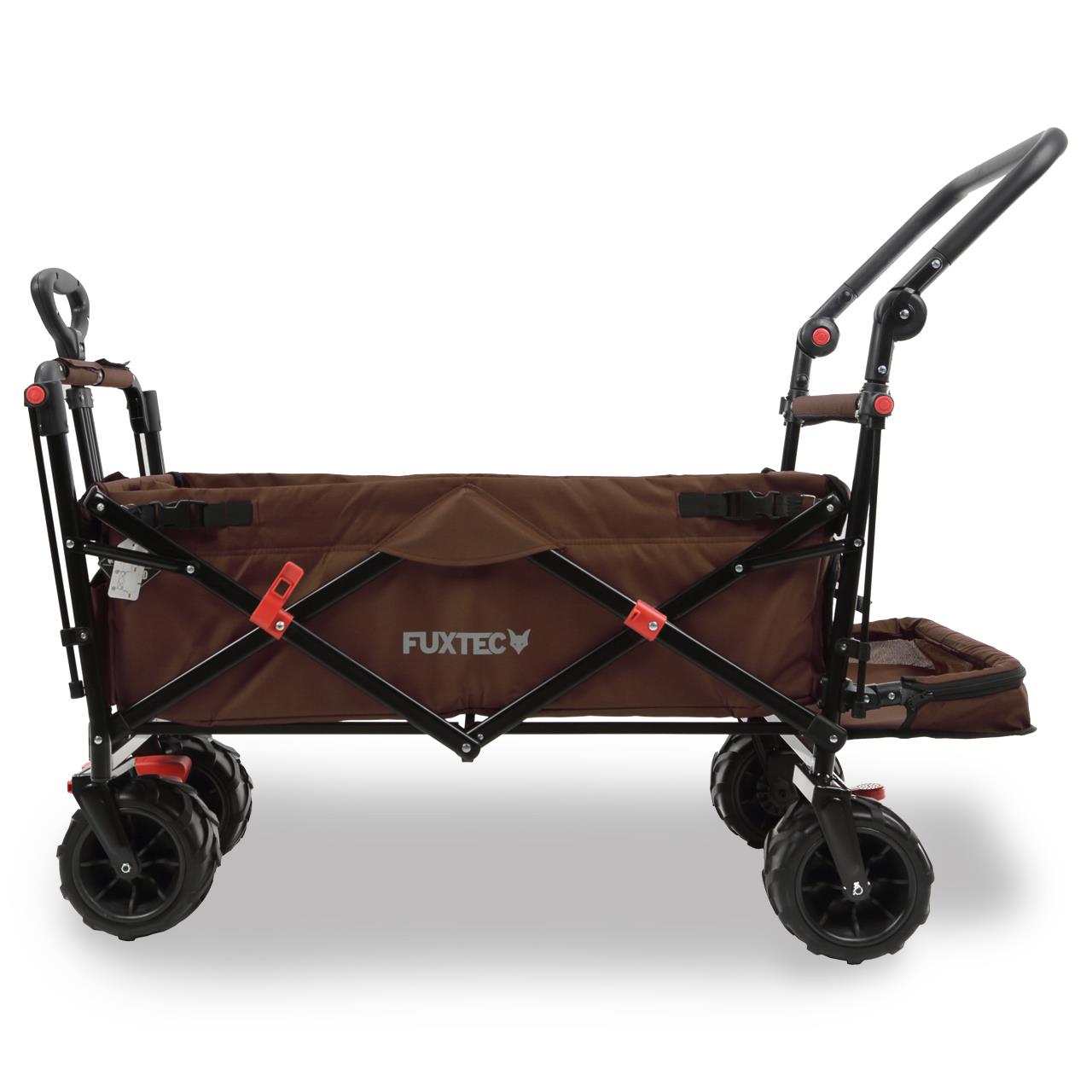 FUXTEC beach handcart FX-CTB800 with UV-protected sun canopy, push handle & interior extension
