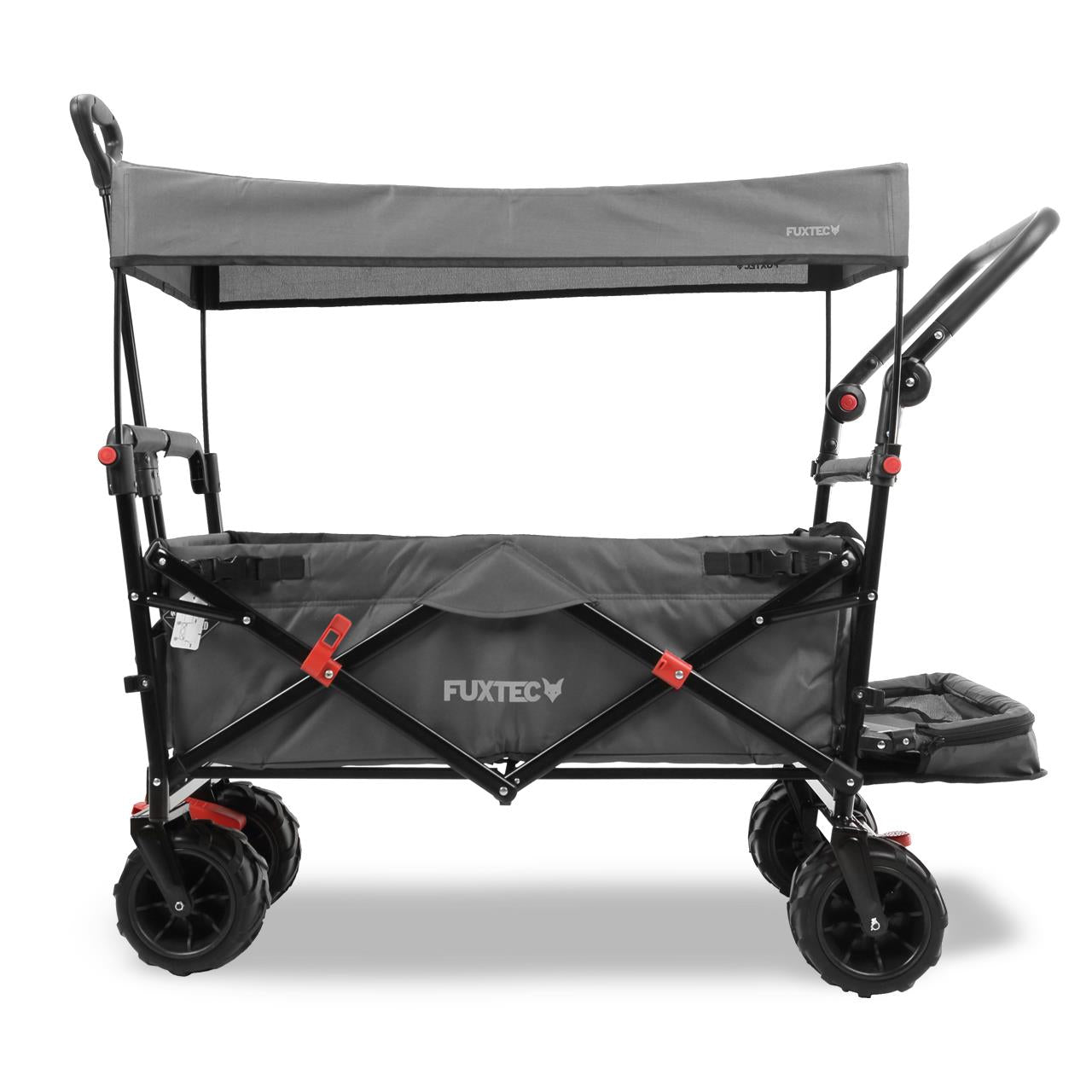 FUXTEC beach handcart FX-CTB800 with UV-protected sun canopy, push handle & interior extension