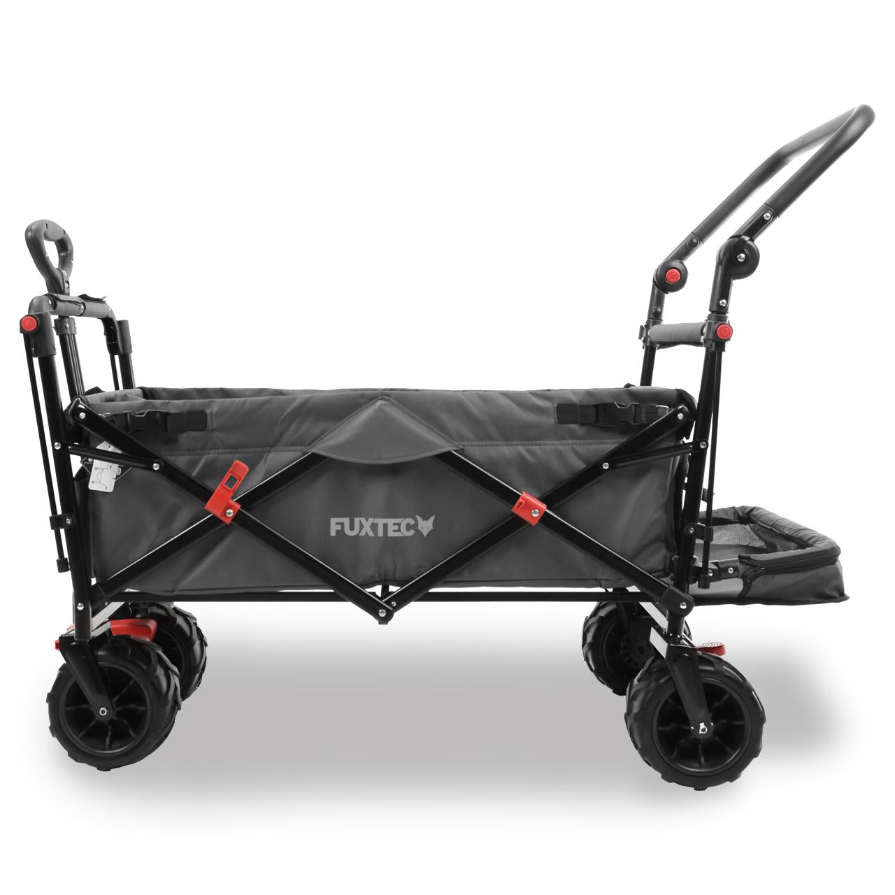 FUXTEC beach handcart FX-CTB800 with UV-protected sun canopy, push handle & interior extension