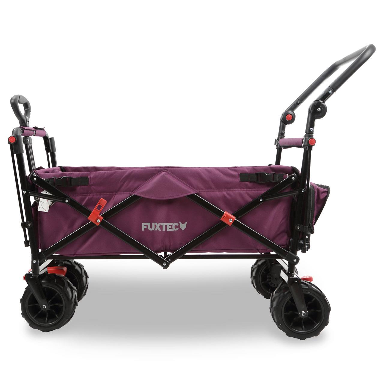 FUXTEC beach handcart FX-CTB800 with UV-protected sun canopy, push handle & interior extension