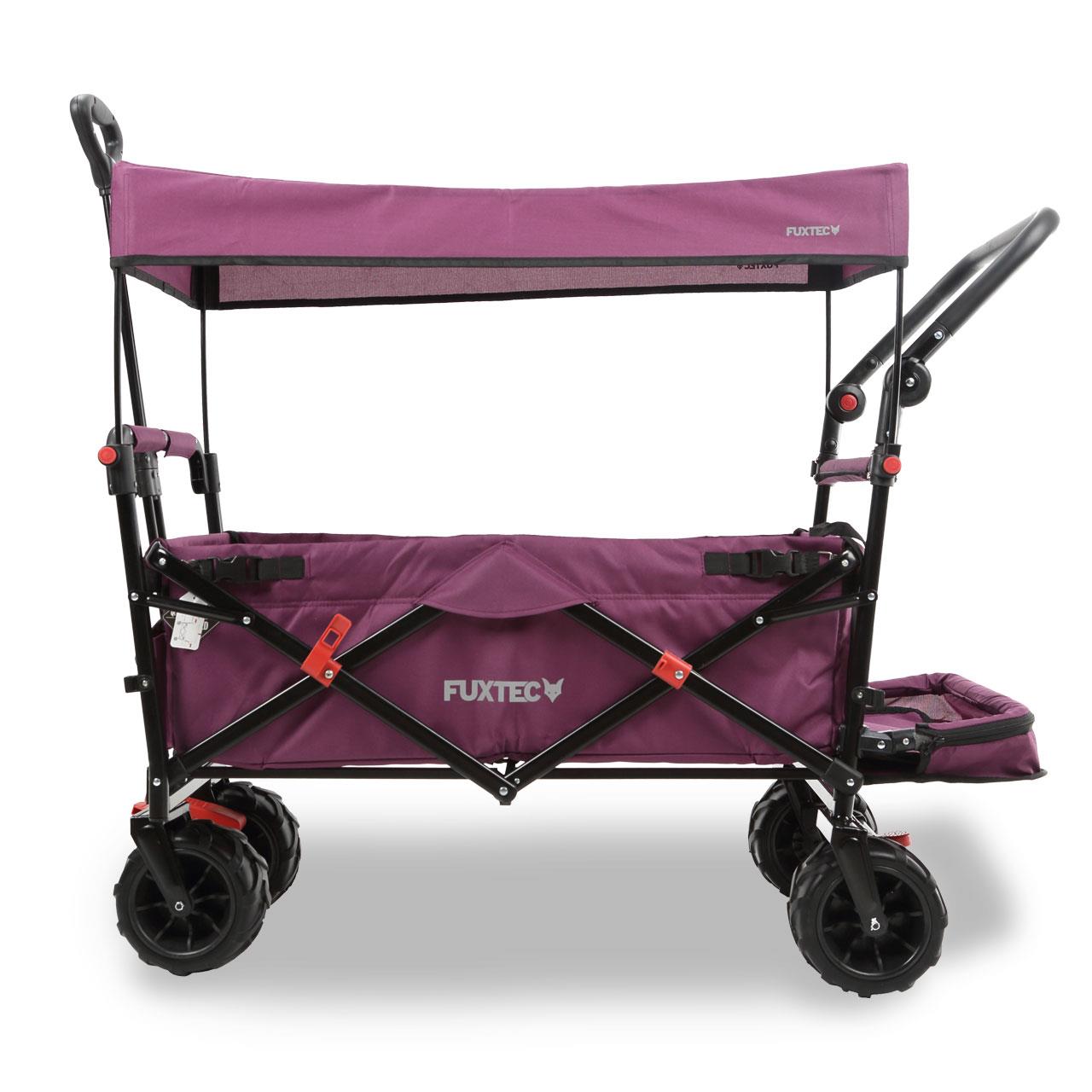 FUXTEC beach handcart FX-CTB800 with UV-protected sun canopy, push handle & interior extension