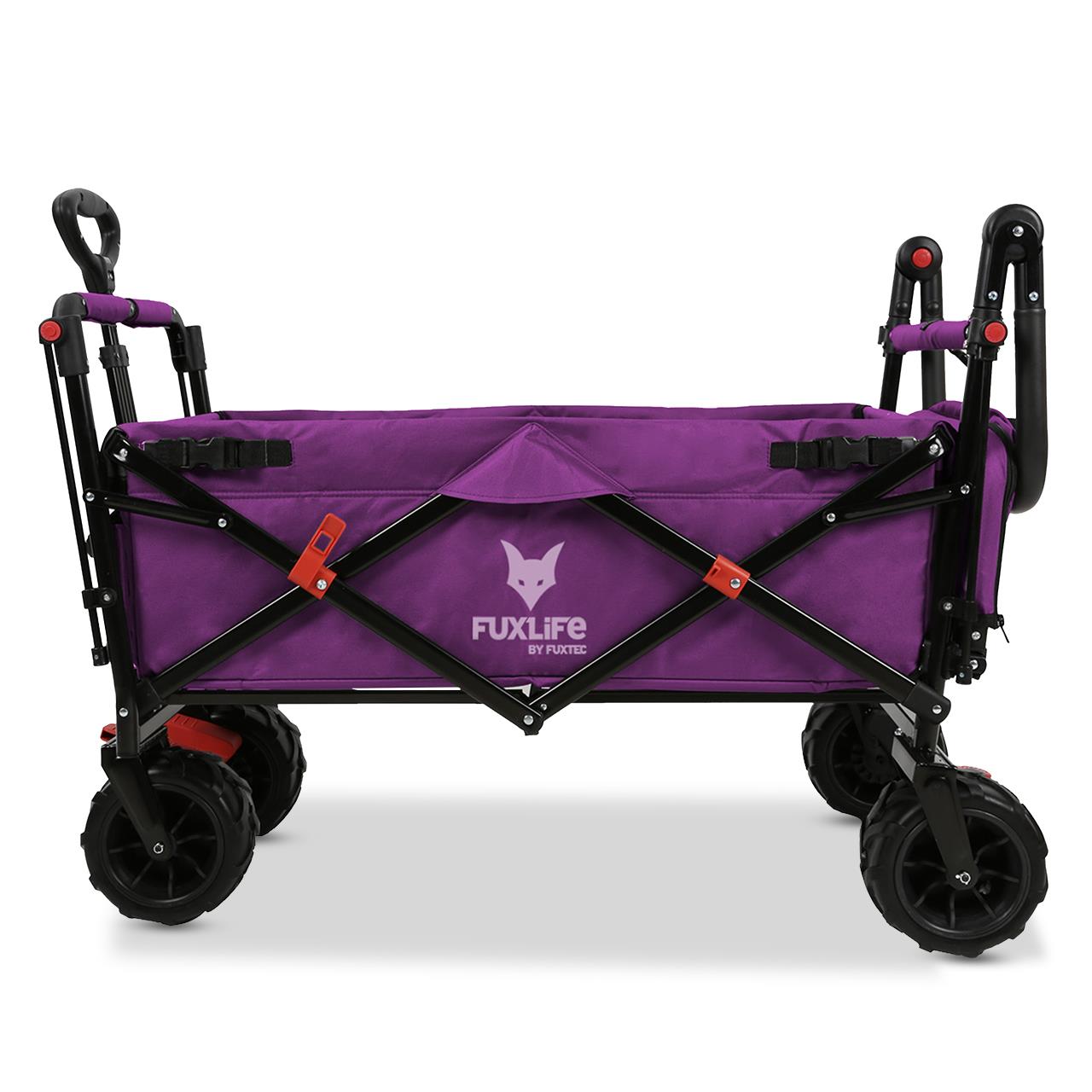 FUXTEC beach handcart FX-CTB800 with UV-protected sun canopy, push handle & interior extension