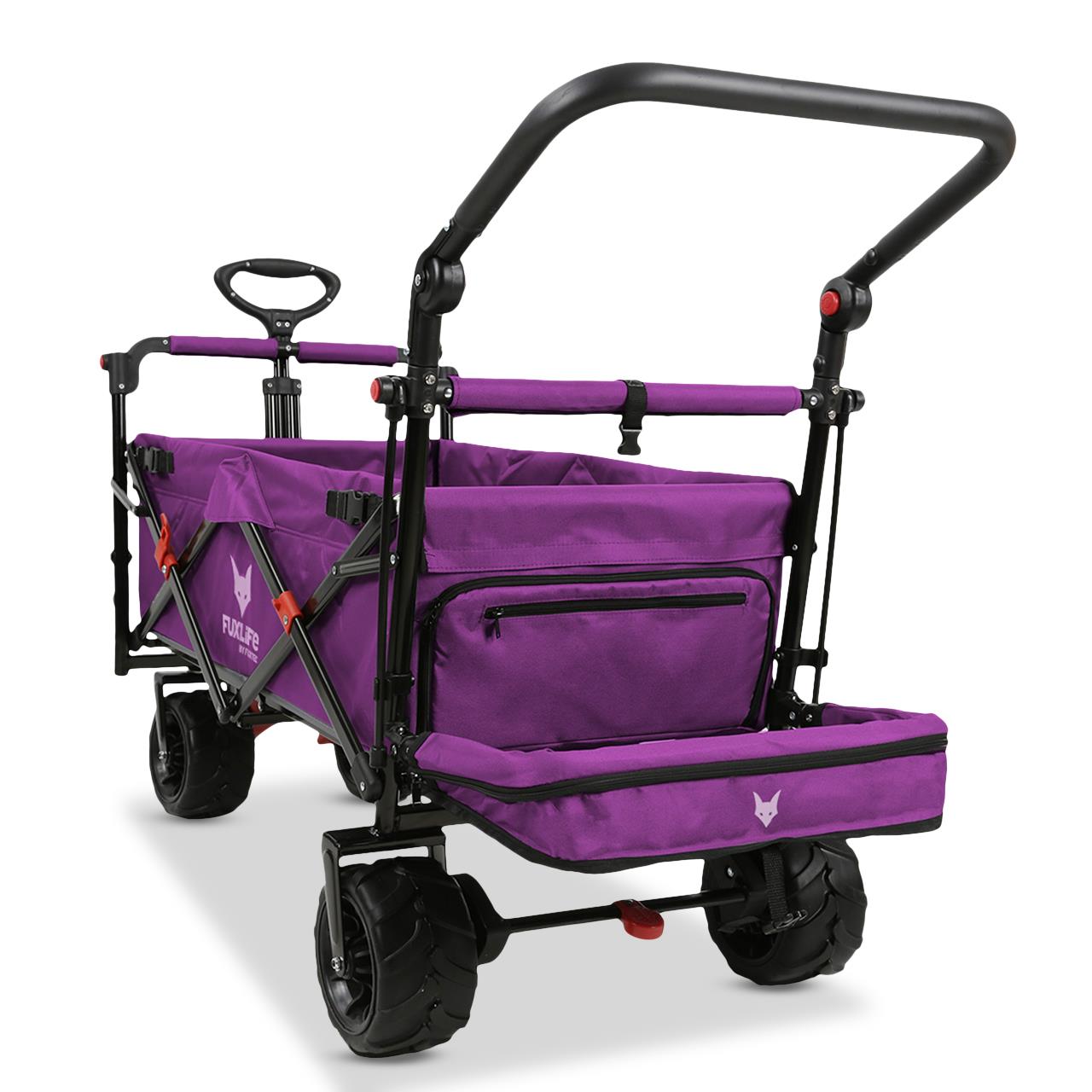 FUXTEC beach handcart FX-CTB800 with UV-protected sun canopy, push handle & interior extension
