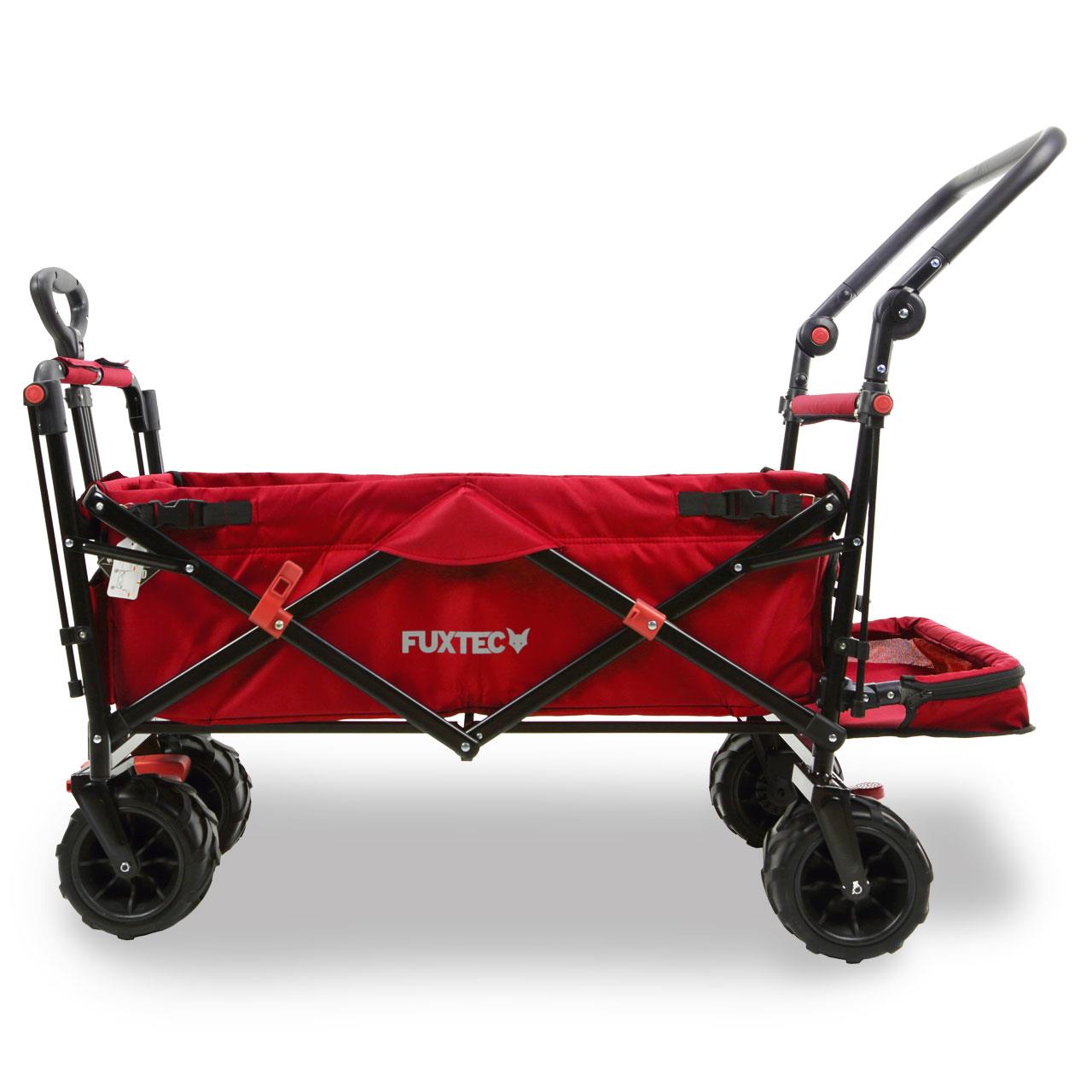 FUXTEC beach handcart FX-CTB800 with UV-protected sun canopy, push handle & interior extension