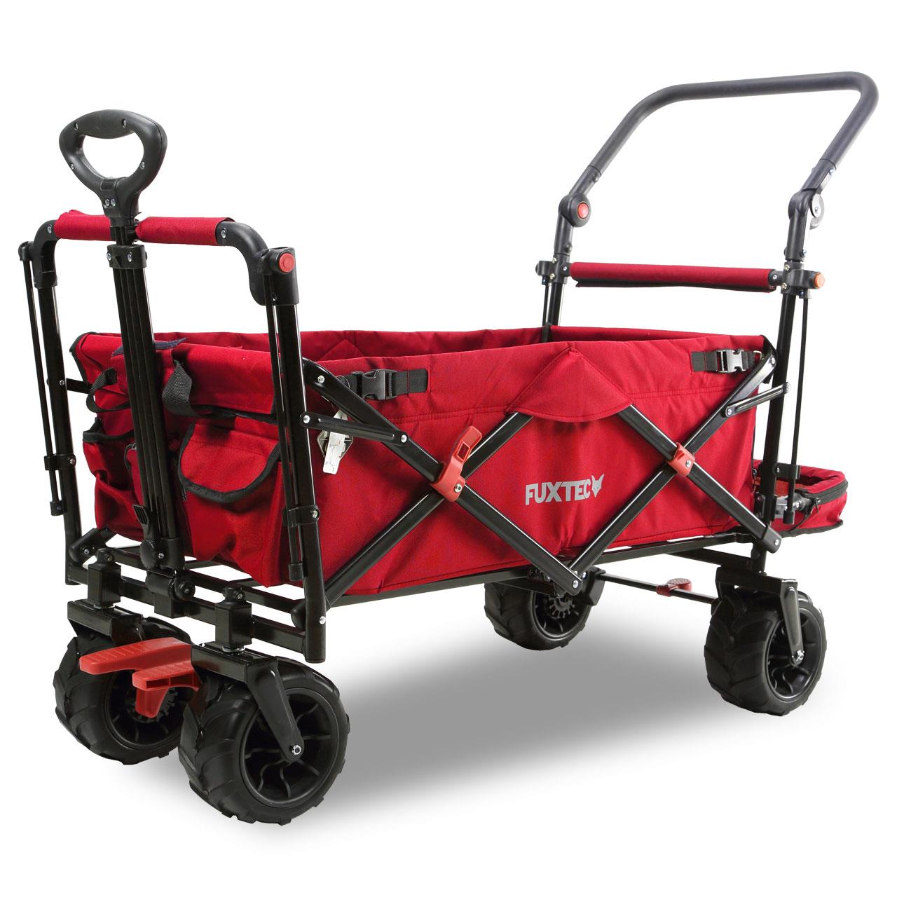 FUXTEC beach handcart FX-CTB800 with UV-protected sun canopy, push handle & interior extension