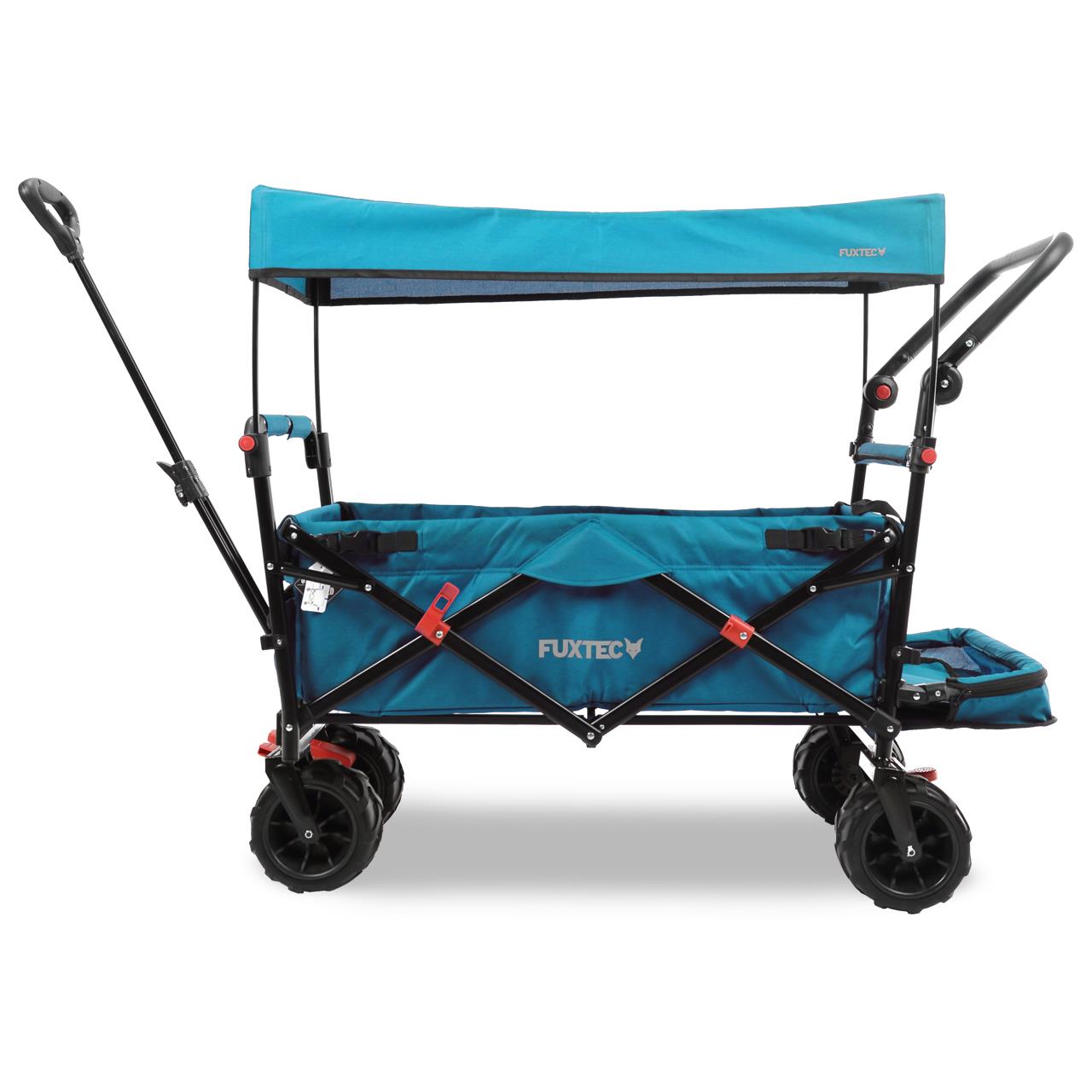 FUXTEC beach handcart FX-CTB800 with UV-protected sun canopy, push handle & interior extension