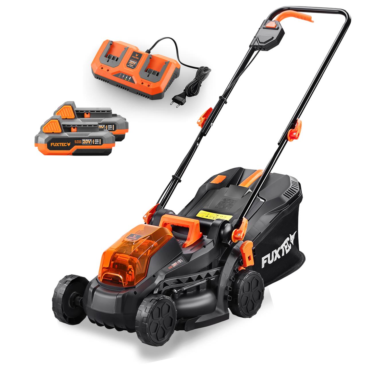 FUXTEC 40V Cordless Lawn Mower FX-E1RM20 SET with 2 x 2Ah Batteries and Dual 2.4A Charger