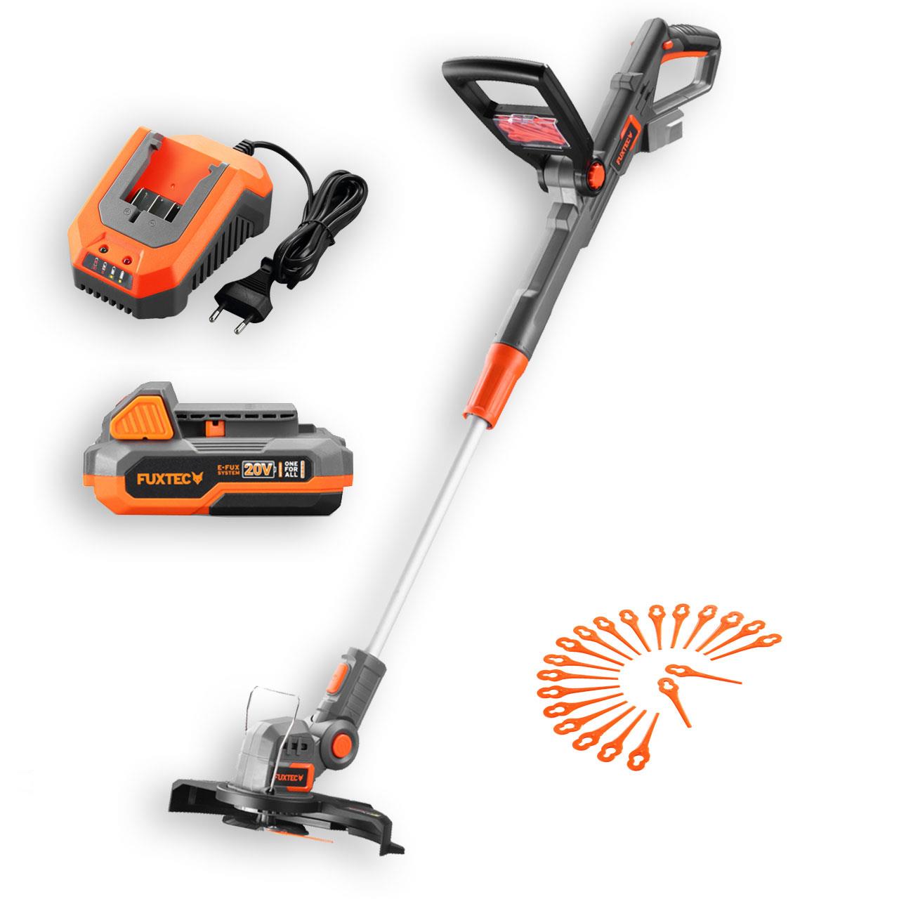 FUXTEC 20V Cordless Grass Trimmer FX-E1RT20 SET – Lightweight Battery Trimmer with 2Ah Battery & 2.4A Charger