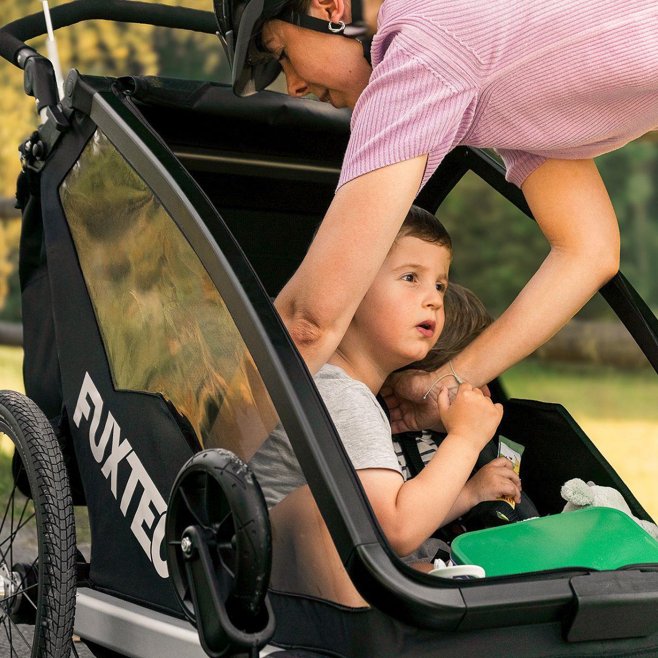 FUXTEC bicycle trailer/jogger FX-FA1-SET-GRAU with jogger wheel