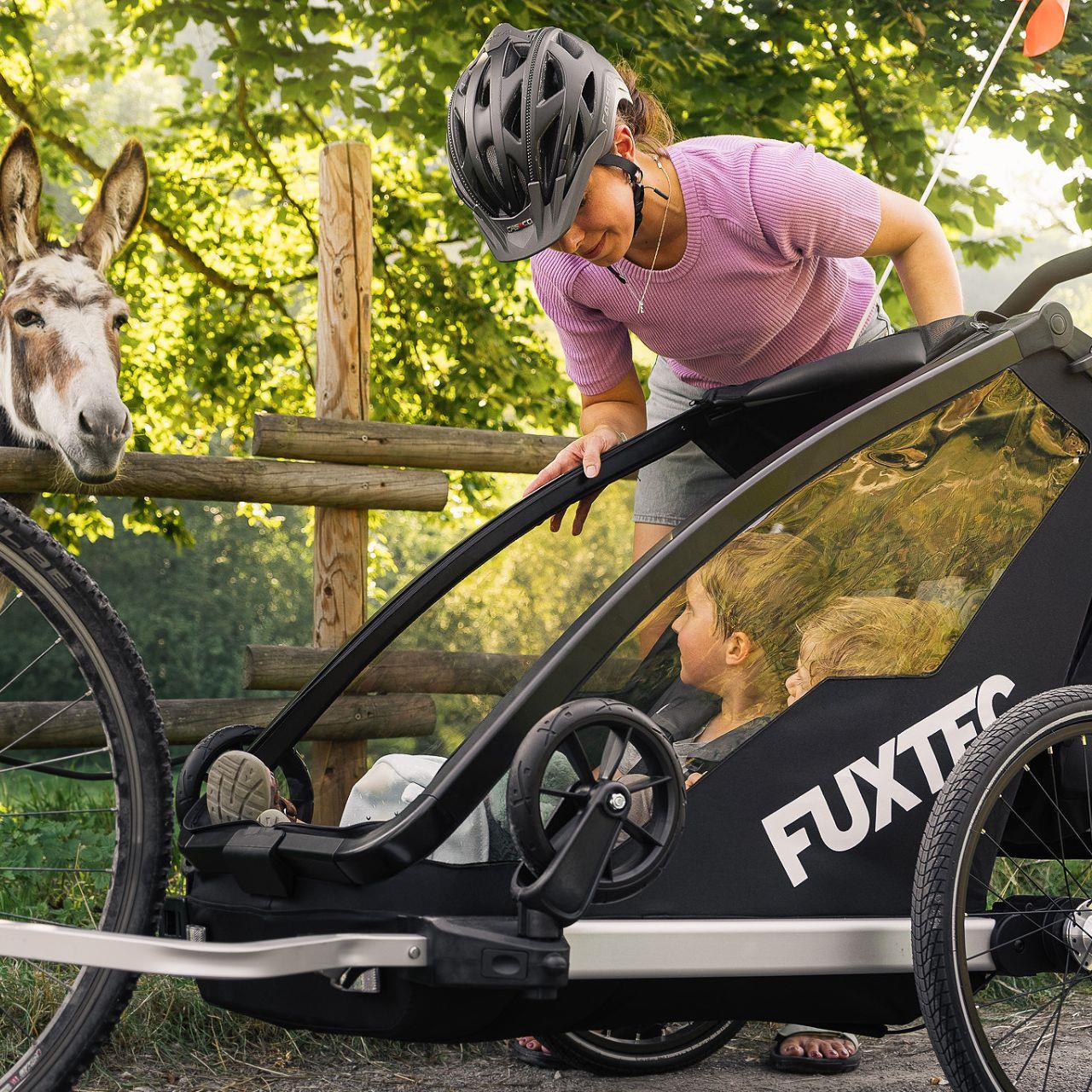 FUXTEC bicycle trailer/jogger FX-FA1-SET-GRAU with jogger wheel